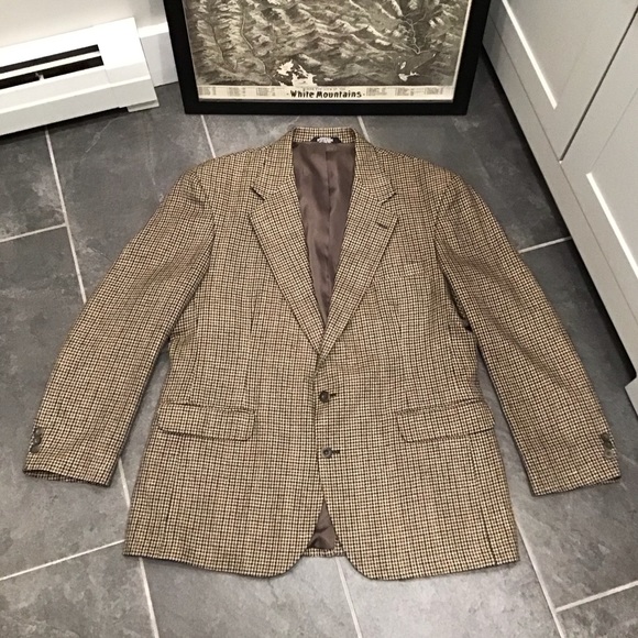 Haggar Houndstooth Blazer Checkered Plaid Suit Jacket Structured Sports Coat 42R - Picture 4 of 16